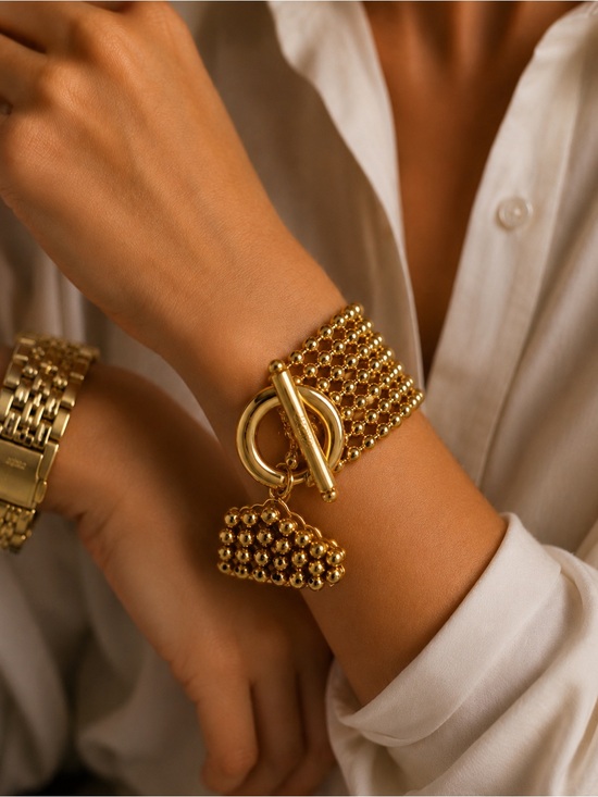 Dior Jewelry - Rare Vintage Christian Dior 7-Strand Gold Tone 1990's Bracelet